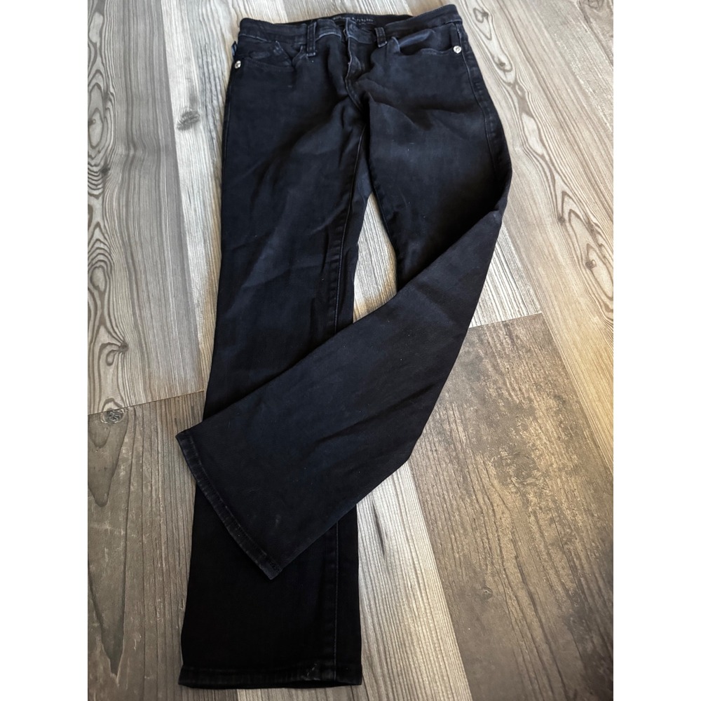 Rock & Republic Womens Black Denim Jeans Size 4 Signature Pocket Tapered Leg